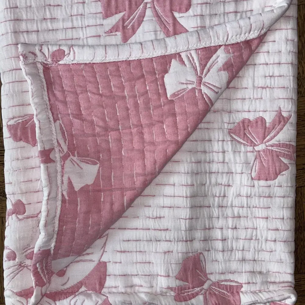 The Aristocats Marie Jacquard Woven Throw Blanket Pink 50x60 Disney Pink Bow NEW